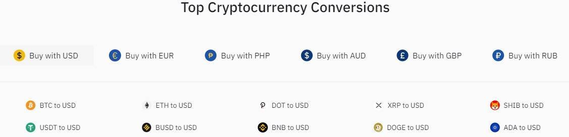 Binance Supported Cryptocurrencies