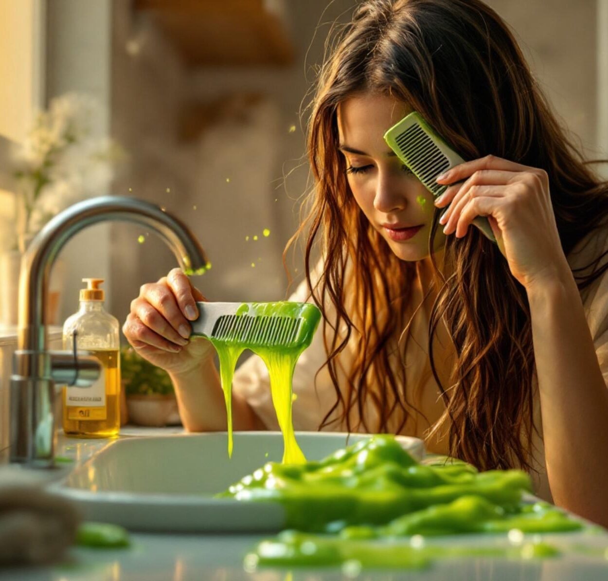 remove slime from hair without cutting it