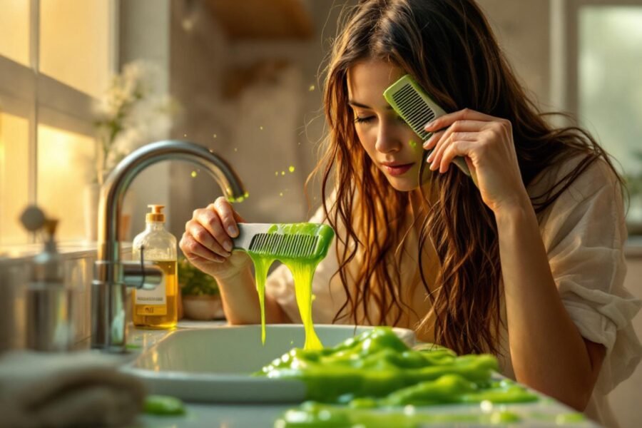 remove slime from hair without cutting it