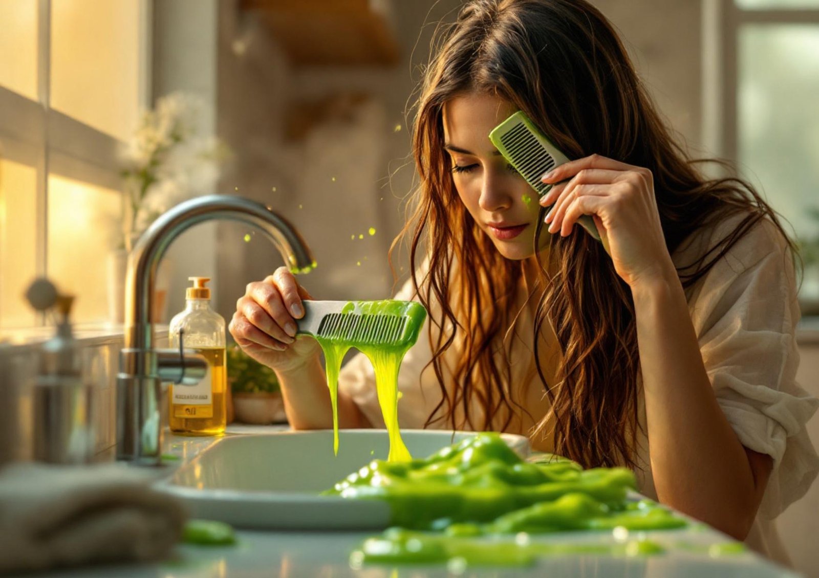 remove slime from hair without cutting it