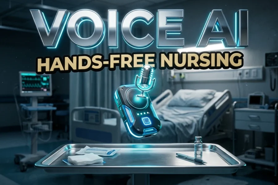 hands-free voice AI nurse wearable badge hospital