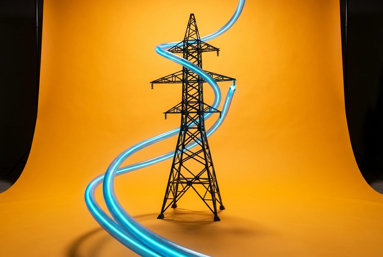 Asia Pacific cross-border power grid and digital infrastructure connectivity concept.
