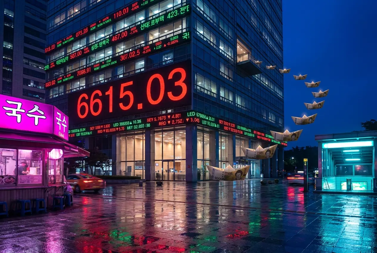Korea KOSPI record close AI chip and power equipment rally drives gains.