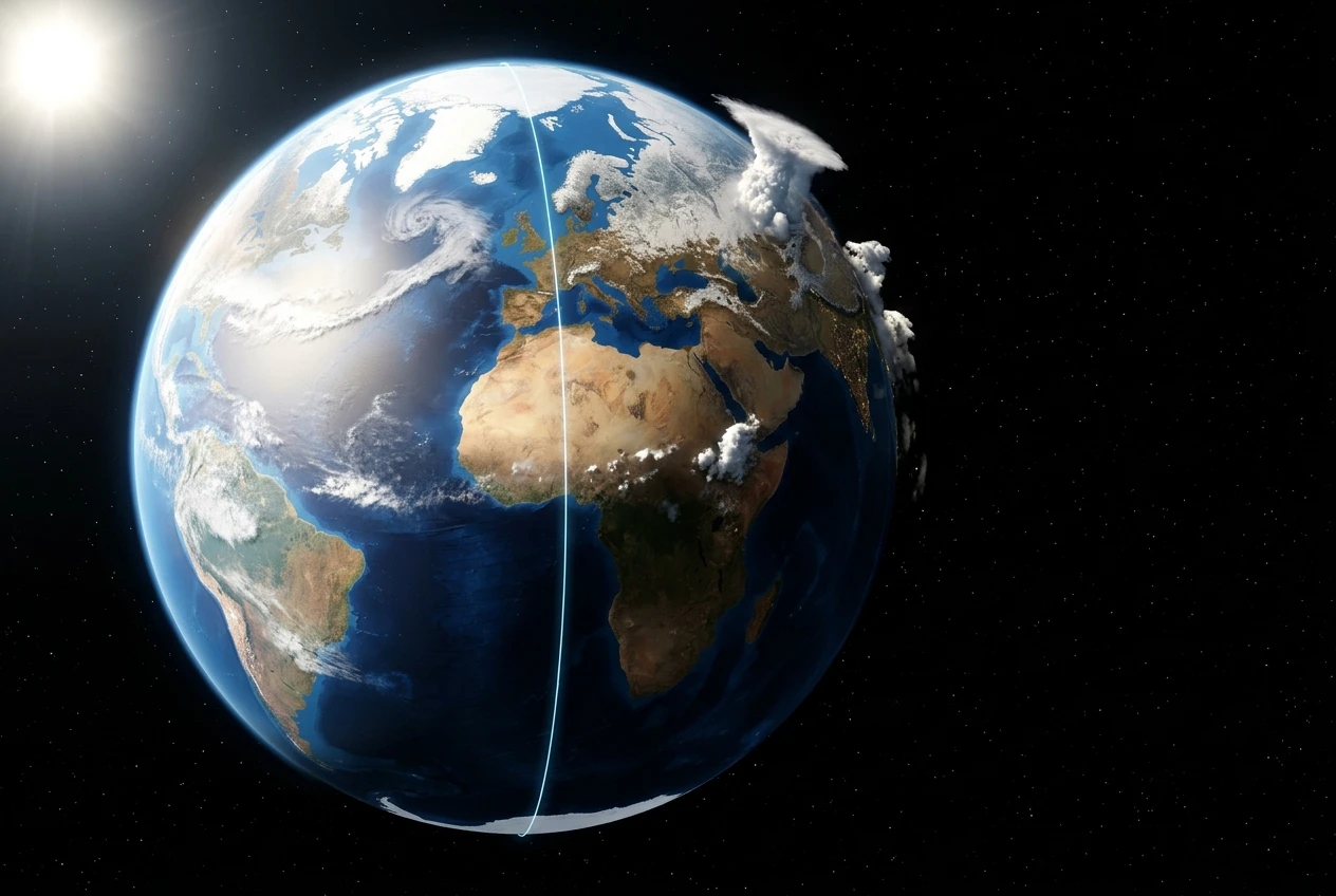 Earth east-west albedo symmetry 27 degree meridian climate models CERES