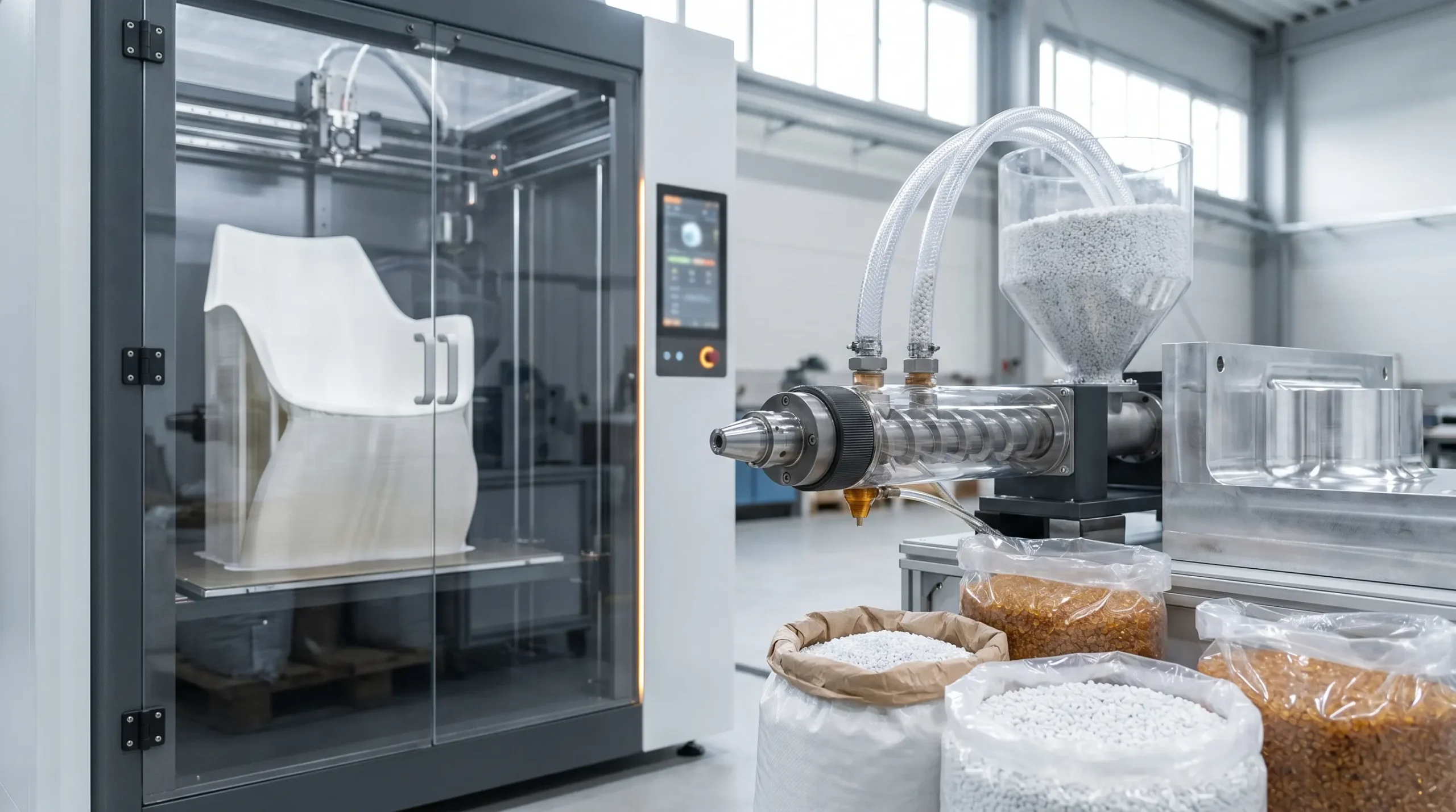 Modix MAMA-1000 pellet 3D printer economics for industrial buyers.