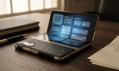 Vertu Alphafold luxury AI foldable phone price and business bet.