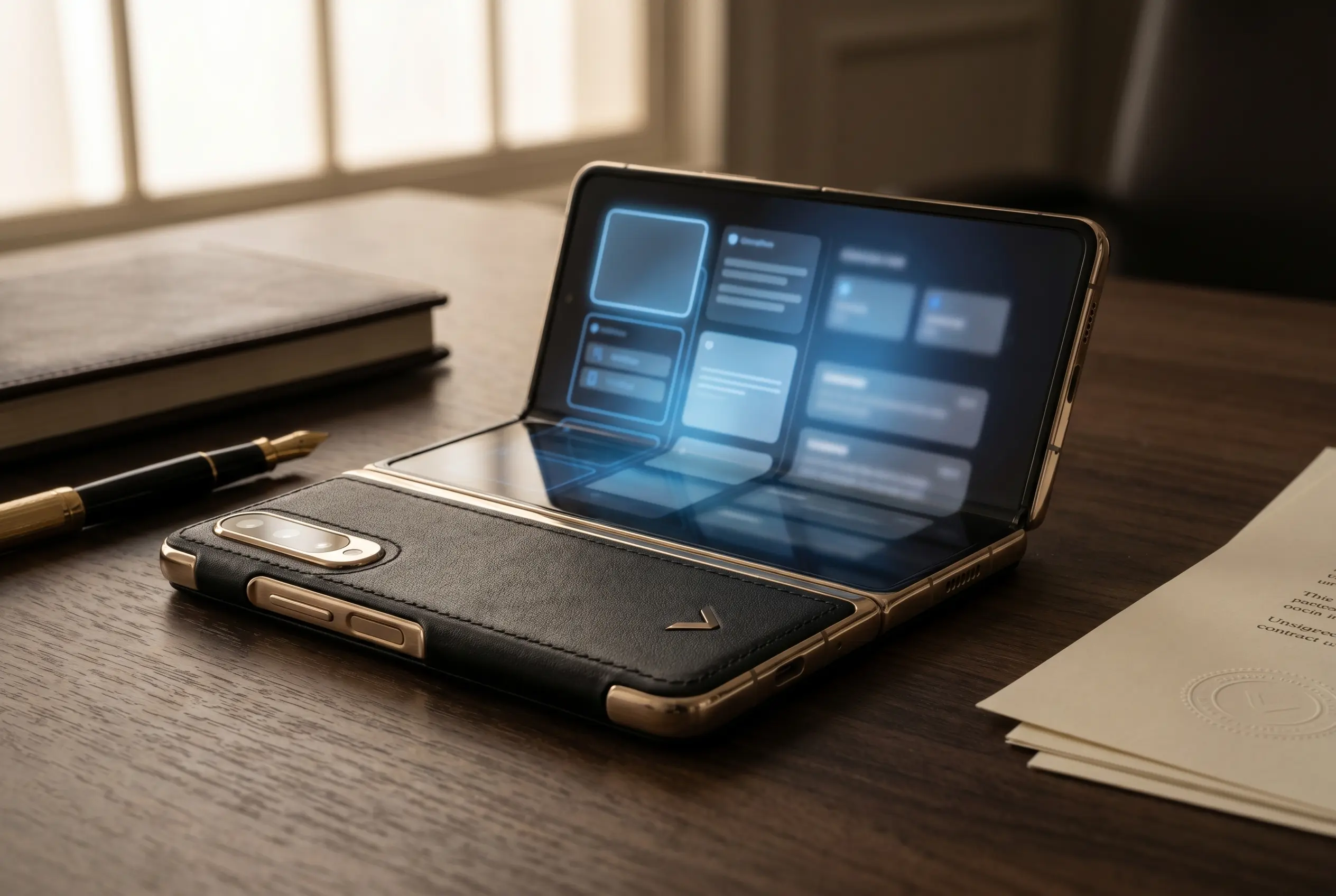 Vertu Alphafold luxury AI foldable phone price and business bet.