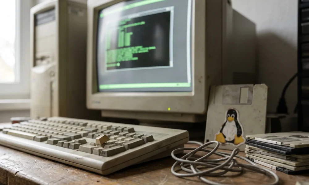 Windows 95 Linux subsystem shows modern kernel on retro PCs.