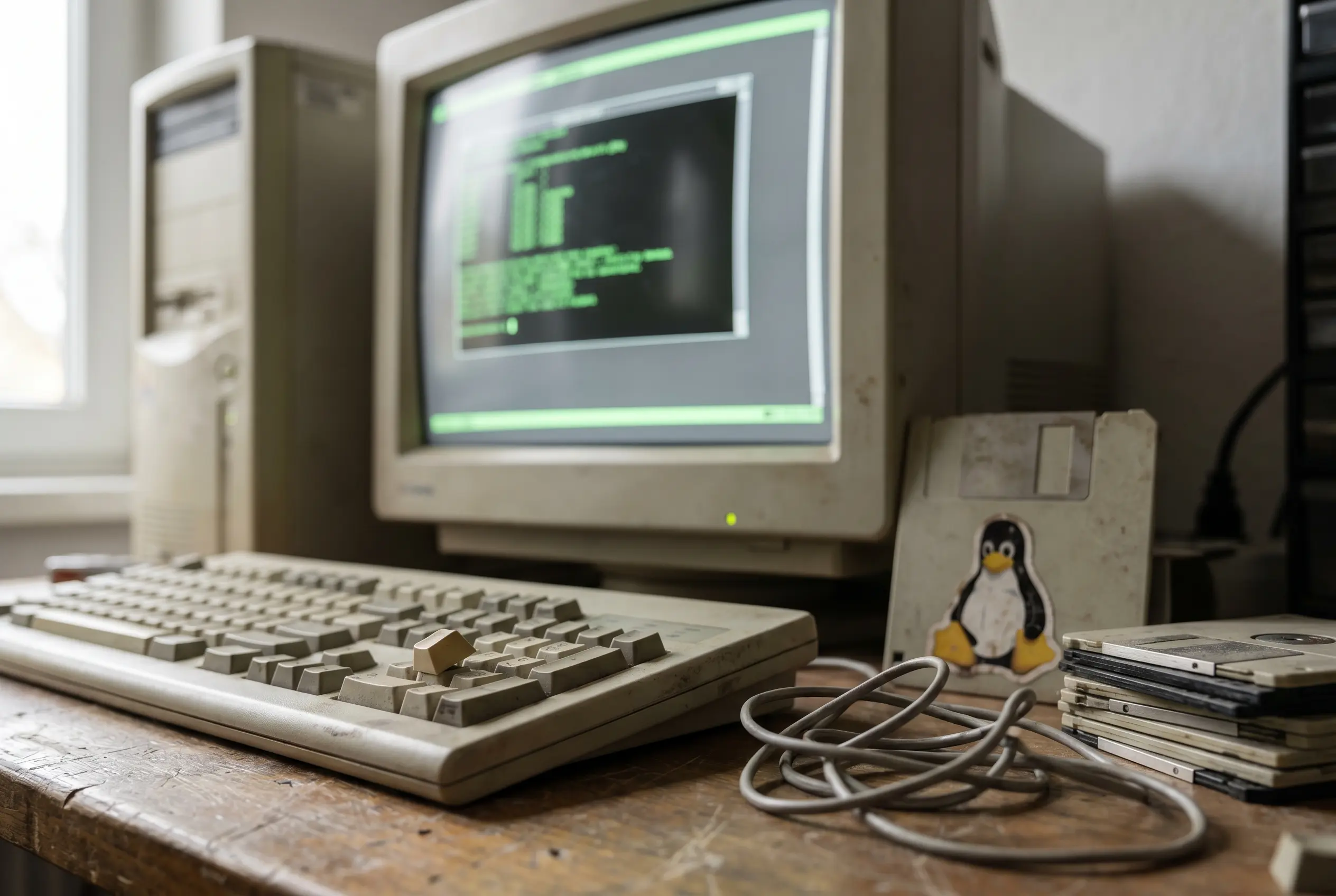 Windows 95 Linux subsystem shows modern kernel on retro PCs.