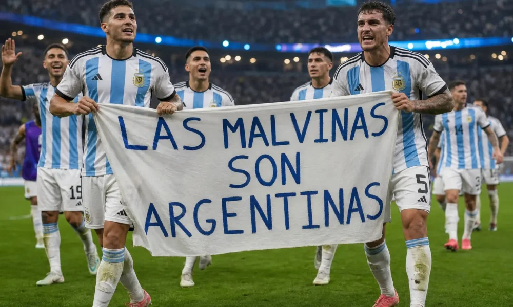 FIFA Argentina World Cup final brawl charges Malvinas banner