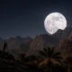 July full Buck Moon over Saudi Asir mountains Rutab