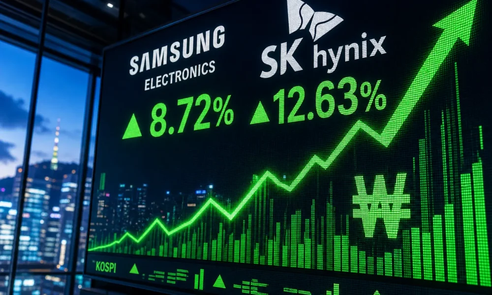 Kospi record rebound Samsung SK Hynix AI stock surge