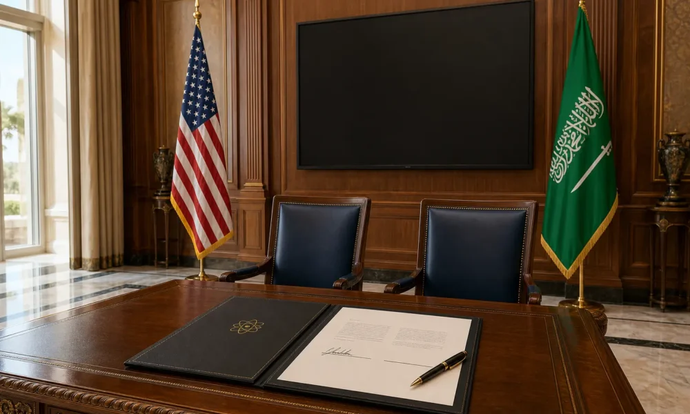 Saudi Arabia US nuclear deal congressional review Abraham Accords condition