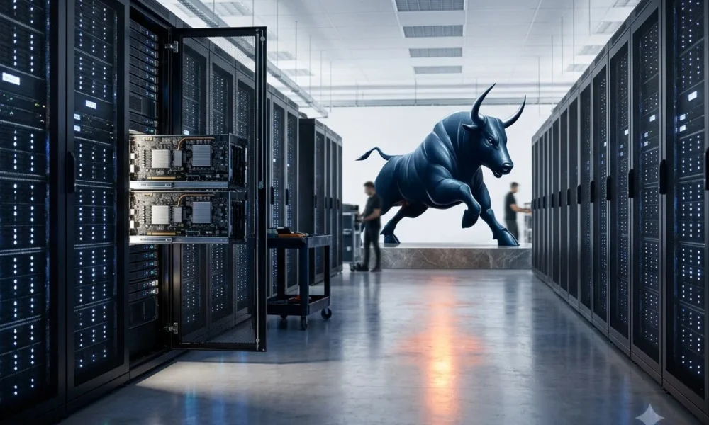 AI server racks data center stock market rally CPI inflation