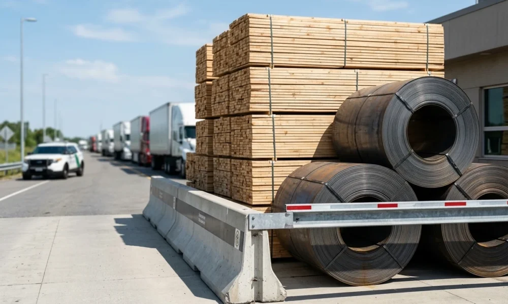 Canada US tariff war trucks border steel lumber costs