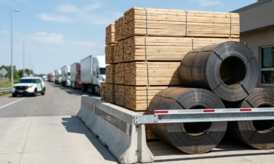Canada US tariff war trucks border steel lumber costs