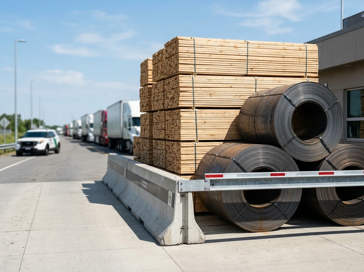 Canada US tariff war trucks border steel lumber costs