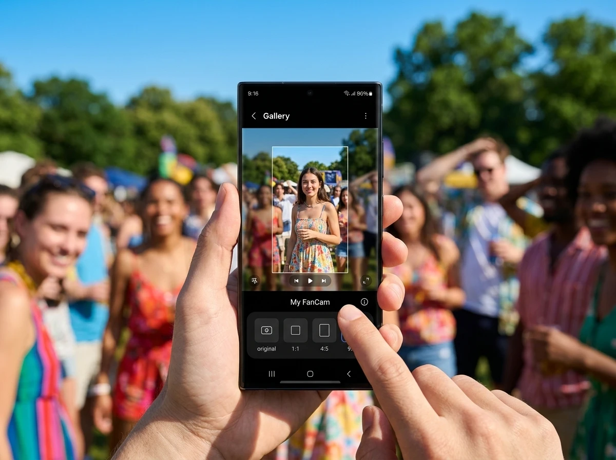 Galaxy S26 One UI 9 beta My FanCam video reframe feature