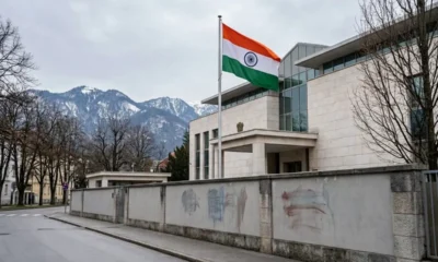 Indian embassy Ljubljana Slovenia defacement Khalistan vandalism