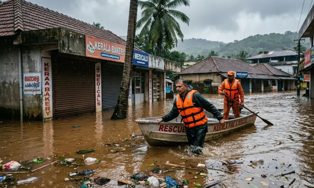 Kerala heavy rain floods landslides orange alert August 2026