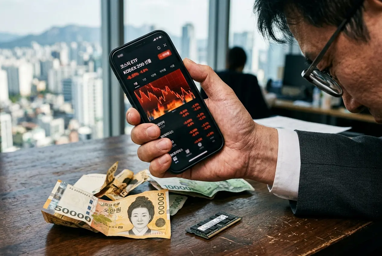 Korean retail investors Kospi crash leveraged ETF losses anger