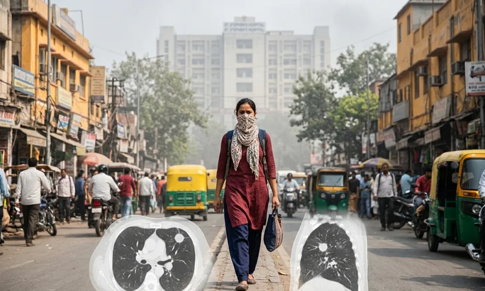 lung cancer rise never smokers women young adults India pollution