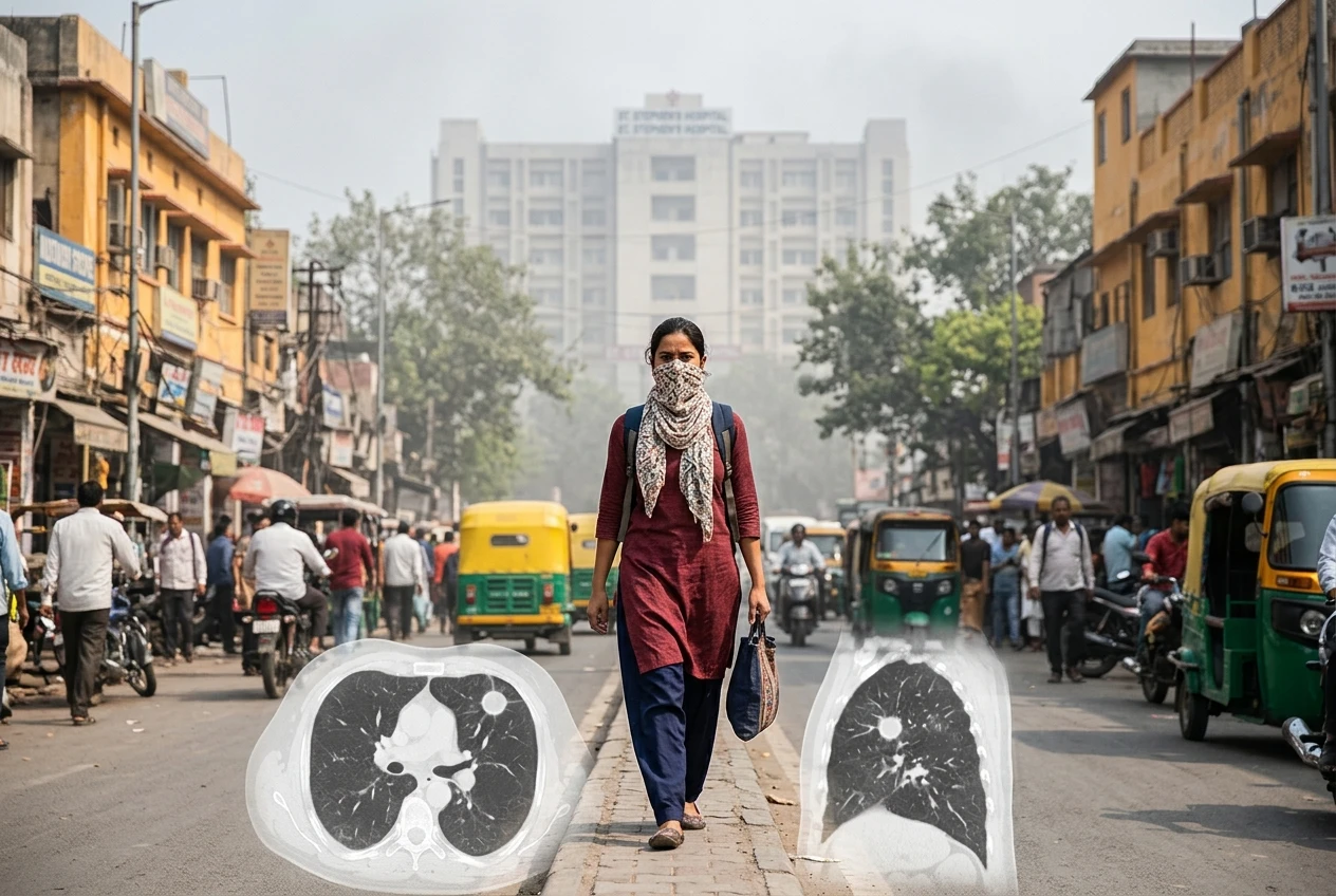 lung cancer rise never smokers women young adults India pollution