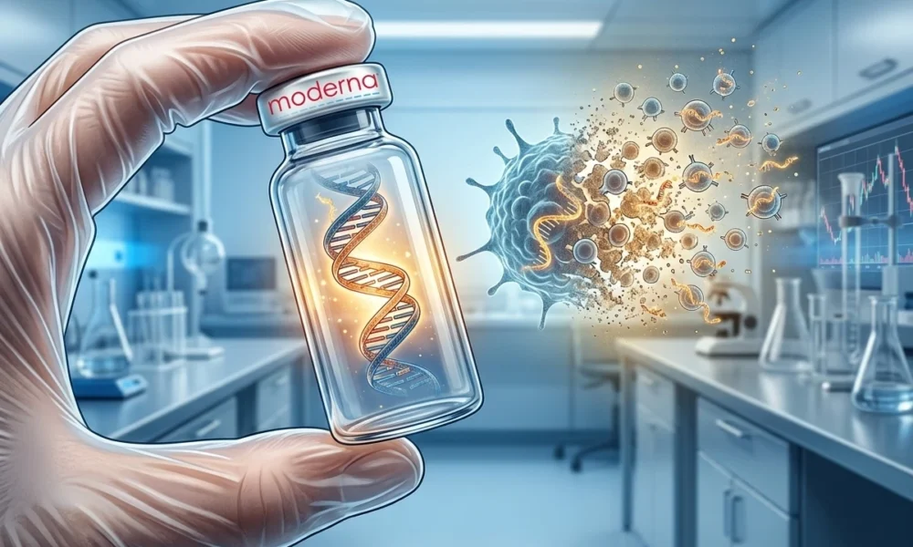 Moderna Merck intismeran cancer vaccine Phase 3 melanoma trial stock pullback