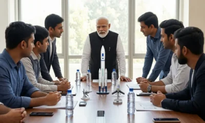 PM Modi meets Indian space startup CEOs National Space Day