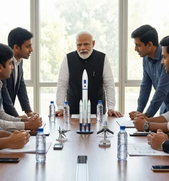 PM Modi meets Indian space startup CEOs National Space Day
