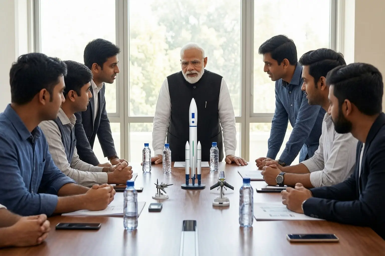 PM Modi meets Indian space startup CEOs National Space Day