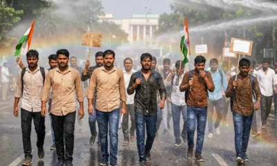 Rahul Gandhi condemns police force Jharkhand student protest march
