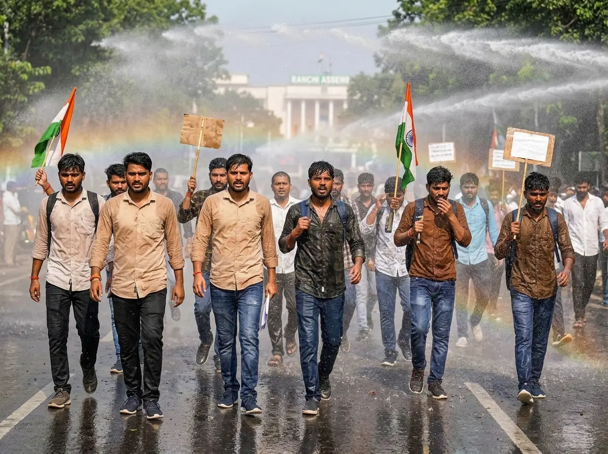 Rahul Gandhi condemns police force Jharkhand student protest march