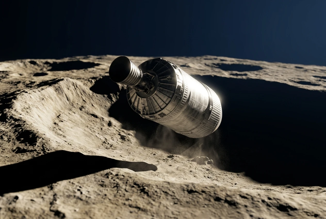 SpaceX Falcon 9 upper stage Moon impact Einstein Crater August