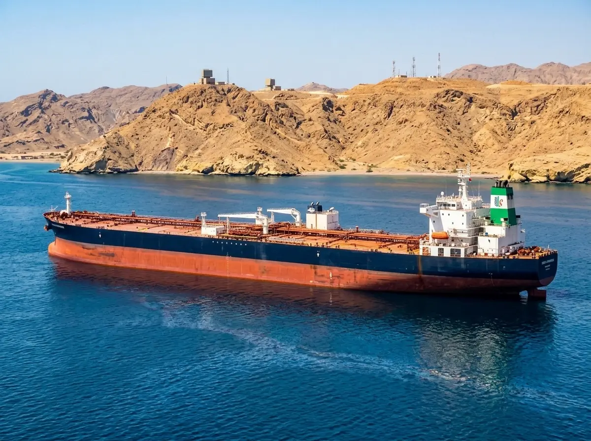 Strait of Hormuz tanker stalled under Iranian coastal control 2026