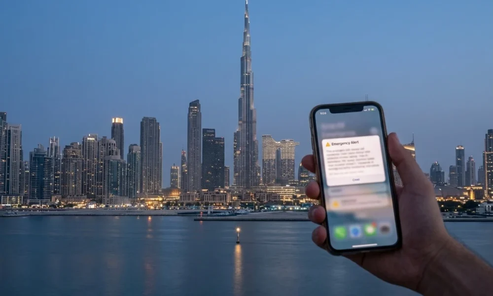 UAE missile alert Iran ballistic trade suspension Dubai
