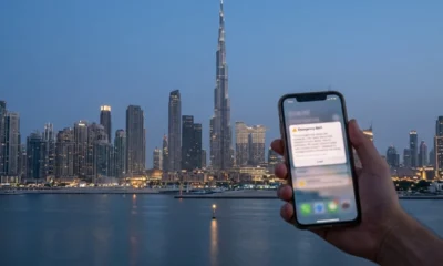 UAE missile alert Iran ballistic trade suspension Dubai