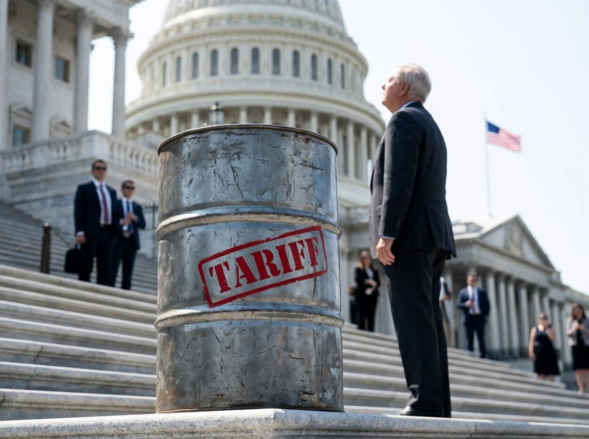 US Senate Graham Russia sanctions bill 100 percent tariffs oil