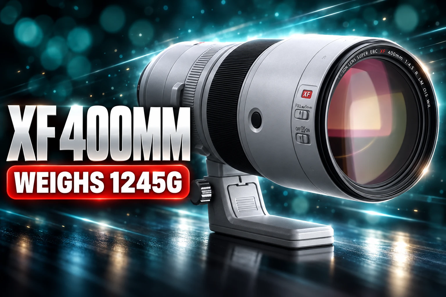Fujifilm XF 400mm F4.5 weighs 1245 grams