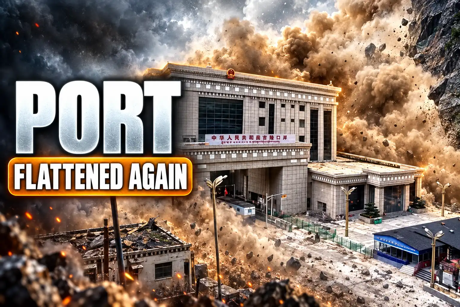 Gyirong Port ice avalanche flattened again August