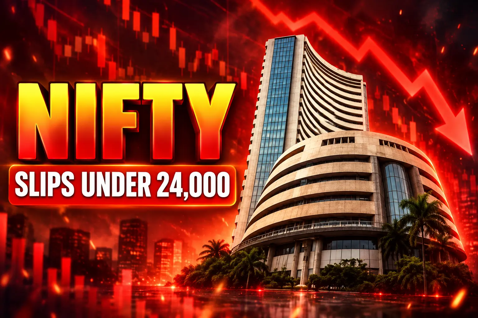 Nifty slips under 24000 oil yields Sensex gap