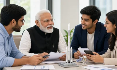 PM Modi meets Indian space startup CEOs National Space Day