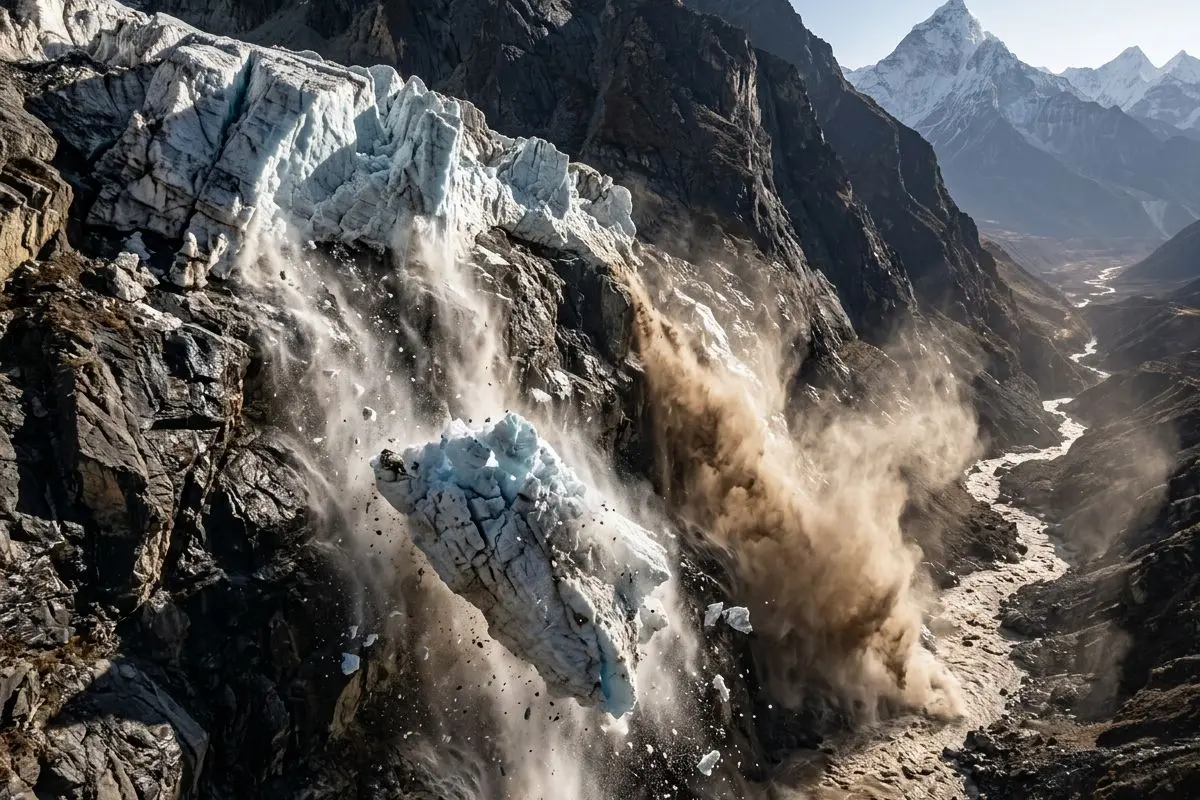 Langtang Lirung rock ice collapse Himalayan flood Nepal