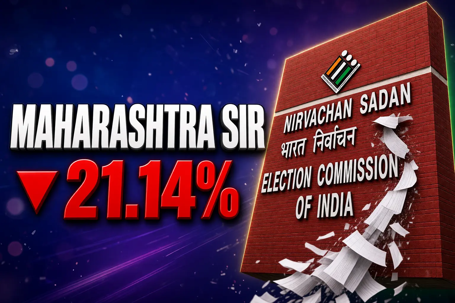 Maharashtra SIR draft roll 21.14 percent names off