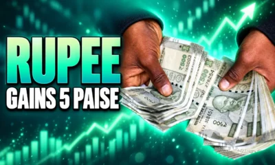 rupee gains 5 paise to 94.46 versus dollar