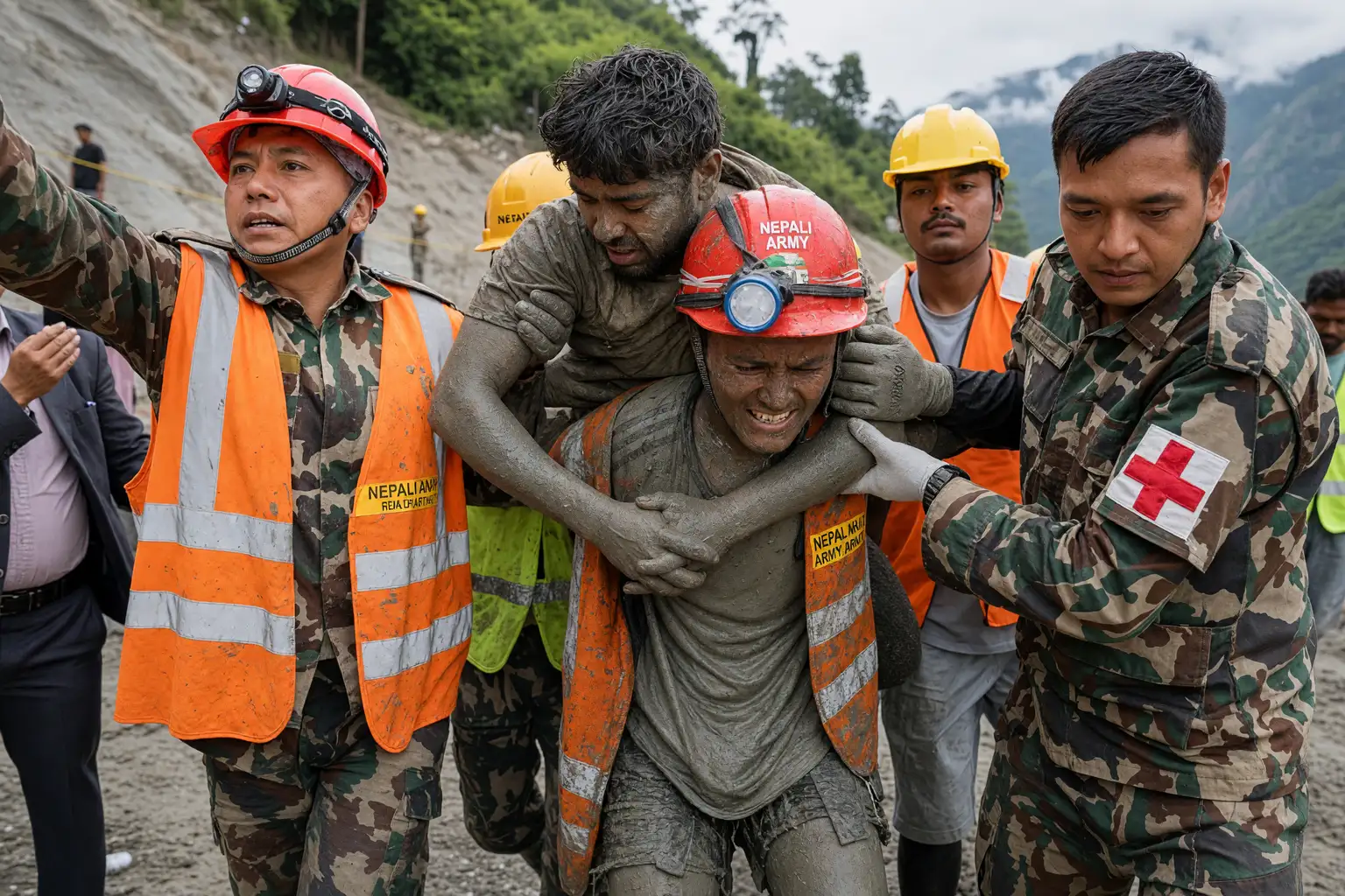 Sanjay Sah Kabir Maharjan Nepal tunnel rescue nine days
