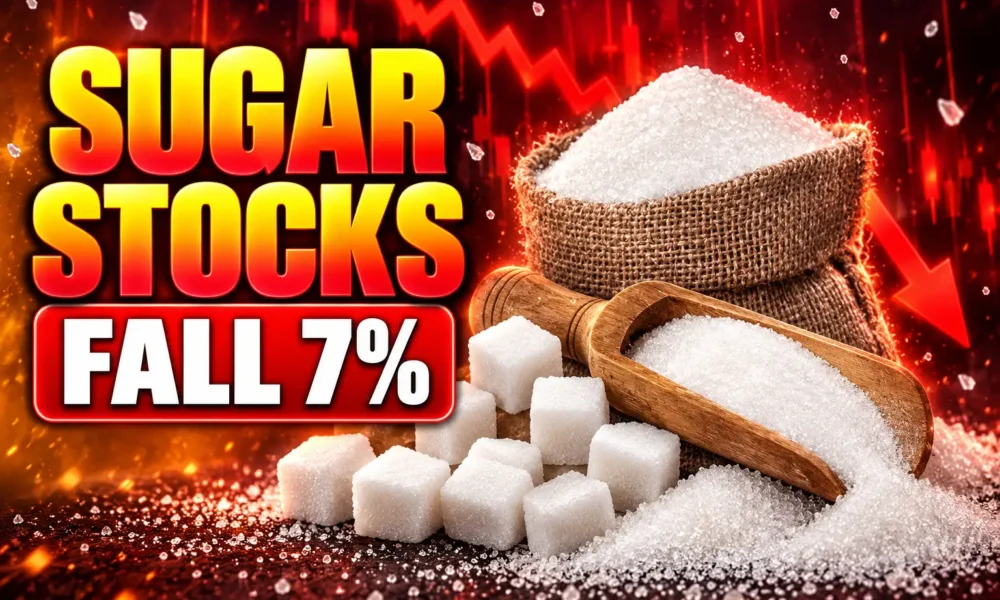 sugar stocks fall 7% dealer 200 tonne cap