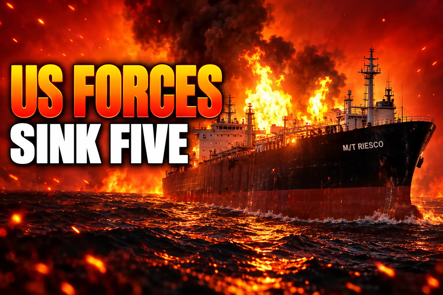 US forces sink five Iranian oil tankers
