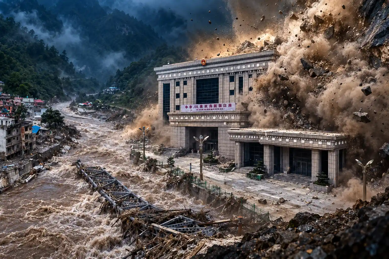 Gyirong Port ice avalanche flattened again August