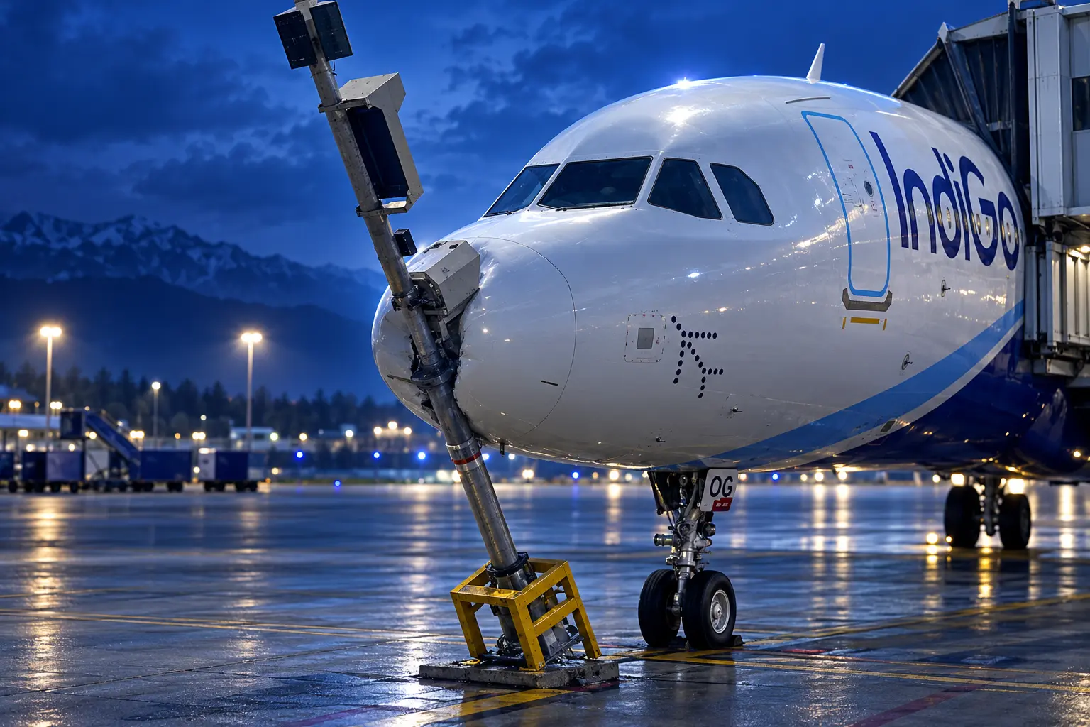 IndiGo 6E 225 hits Srinagar docking pole